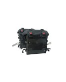 For Royal Enfield Classic 650 Canvas Pannier Bags Black With Mounting