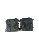 For Royal Enfield Classic 650 Canvas Pannier Bags Black With Mounting