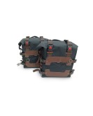 For Royal Enfield Classic 650 Canvas Pannier Bags Black and Brown With Mounting