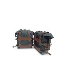 For Royal Enfield Classic 650 Canvas Pannier Bags Black and Brown With Mounting