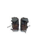 For Royal Enfield Classic 650 Canvas Pannier Bags Black and Brown With Mounting