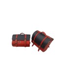 For Royal Enfield Classic 650 Genuine Leather Pannier Saddle Bags Red Black and Mounting