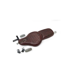 For Royal Enfield Classic 650 Genuine Leather Front and Rear Seat Antique Brown