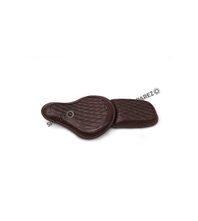 For Royal Enfield Classic 650 Genuine Leather Front and Rear Seat Antique Brown