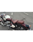 For Royal Enfield Classic 650 Genuine Leather Front and Rear Seat Antique Brown