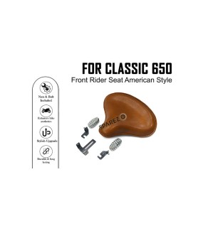For Royal Enfield Classic 650 Front Rider American Type Solo Seat Tan Color