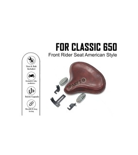 For Royal Enfield Classic 650 Front Rider American Type Solo Seat Antique Brown