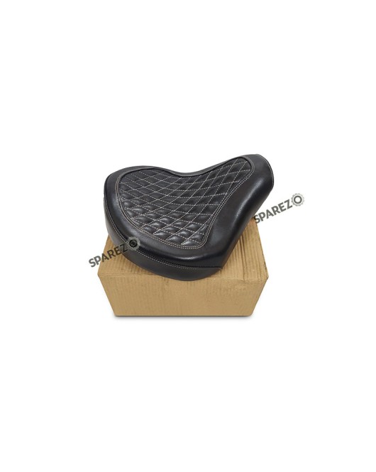 For Royal Enfield Classic 650 Genuine Leather Front Rider Seat Black 