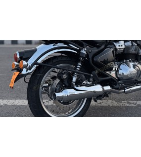 For Royal Enfield Classic 650 Rhino Racing Peashooter Exhaust Silencer Polished 