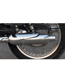 For Royal Enfield Classic 650 Rhino Racing Peashooter Exhaust Silencer Polished 