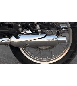 For Royal Enfield Classic 650 Rhino Racing Peashooter Exhaust Silencer Polished 