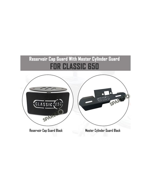 For Royal Enfield Classic 650 Master Cylinder Guard and Reservoir Cap Guard Black
