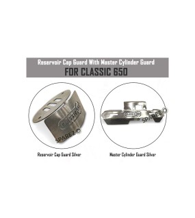 For Royal Enfield Classic 650 Master Cylinder Guard and Reservoir Cap Guard Silver