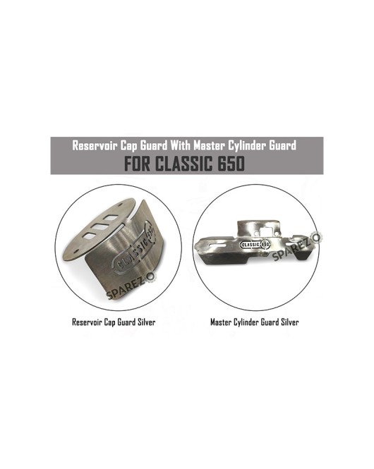 For Royal Enfield Classic 650 Master Cylinder Guard and Reservoir Cap Guard Silver