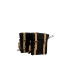 For Royal Enfield Classic 650 Military Pannier Bags Black and Golden With Mounting