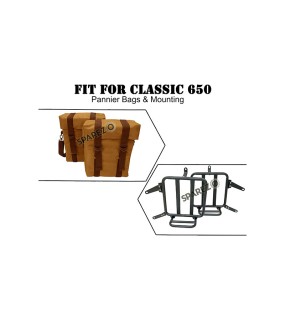 For Royal Enfield Classic 650 Military Pannier Bags Desert Color with Mounting