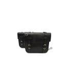 For Royal Enfield Classic 650 Leather Black Color Pannier Bags and Mounting