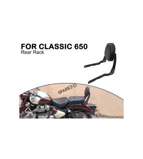 For Royal Enfield CLASSIC 650 Black Rear Backrest With Pad