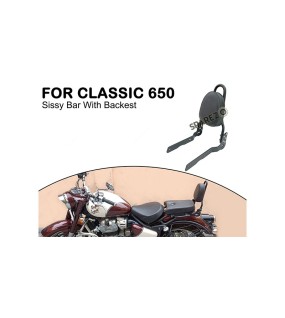 For Royal Enfield CLASSIC 650 Sissy Bar With Backrest Black