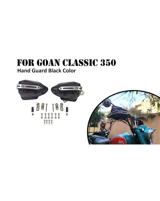 Fit For Royal Enfield Goan Classic 350 Tinted Black Color Hand Guard Kit   