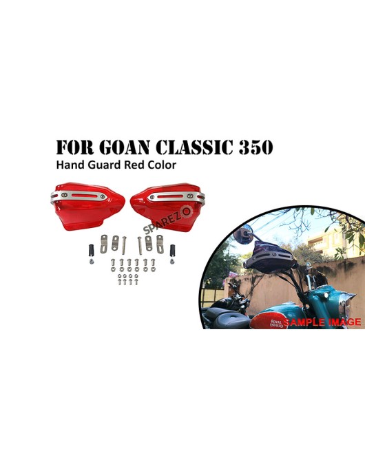 Fit For Royal Enfield Goan Classic 350 Tinted Red Color Hand Guard Kit