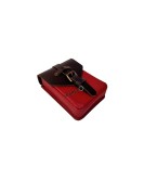 Fit For Royal Enfield Goan Classic 350 Leather Magnetic Tank Pouch Red and Black
