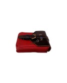 Fit For Royal Enfield Goan Classic 350 Leather Magnetic Tank Pouch Red and Black