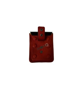 Fit For Royal Enfield Goan Classic 350 Leather Magnetic Tank Pouch Red and Black