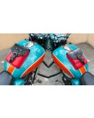 Fit For Royal Enfield Goan Classic 350 Leather Magnetic Tank Pouch Red and Black
