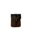 For Royal Enfield Goan Classic 350 Leather Magnetic Tank Pouch Tobacco and Black