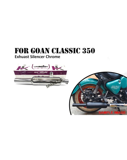 Fit For Royal Enfield Goan Classic 350 Indori Chrome Exhaust Silencer