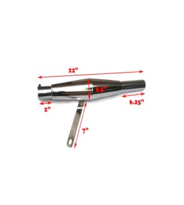 Royal Enfield Bullet Chrome Plated Short Rocket Exhaust Silencer