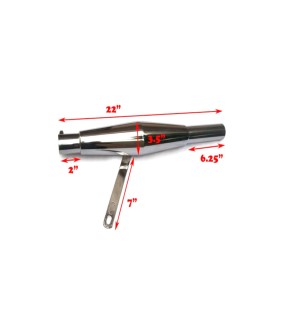 Royal Enfield Bullet Chrome Plated Short Rocket Exhaust Silencer