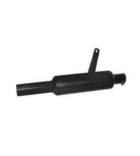 Royal Enfield Black powder Coated 500cc Short Exhaust Silencer &amp; Bracket