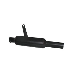 Royal Enfield Black powder Coated 500cc Short Exhaust Silencer &amp; Bracket
