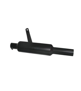 Royal Enfield Black powder Coated 500cc Short Exhaust Silencer &amp; Bracket