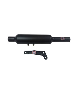 Royal Enfield Black powder Coated 500cc Short Exhaust Silencer And Bracket