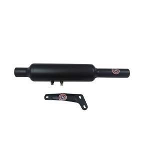 Royal Enfield Black powder Coated 500cc Short Exhaust Silencer And Bracket