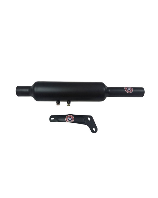 Royal Enfield Black powder Coated 500cc Short Exhaust Silencer And Bracket