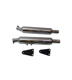 Royal Enfield GT Continental 650cc AEW Exhaust Silencer Pair 	