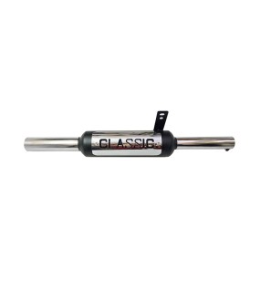 Royal Enfield Classic 350cc 500cc Black &amp; Chrome Exhaust Silencer     	