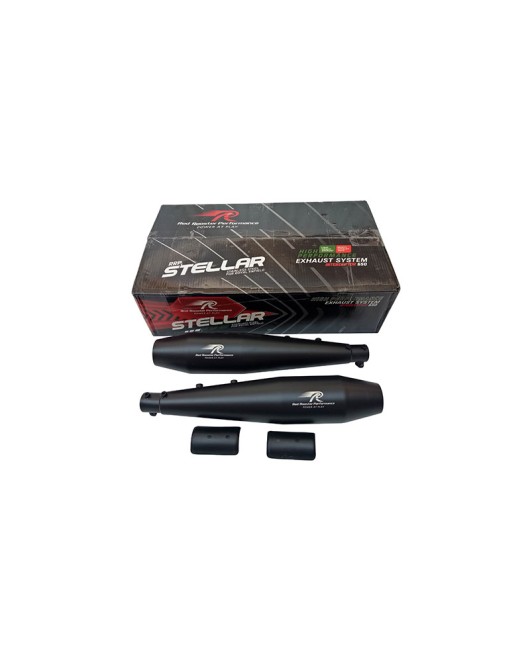 Royal Enfield Interceptor 650 Red Rooster Exhaust Silencer Black