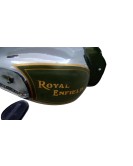 Royal Enfield Big Fuel Tank in Chrome and Battle Green Color With Knee Pads