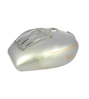 Royal Enfield Fuel Tank 22 L In Silver With Chrome Grill And Hand Paint Lining