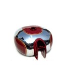 Royal Enfield Customized Red and Chrome Tank With Kneepad