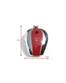 Royal Enfield Customized Red and Chrome Tank With Kneepad