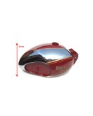 Royal Enfield Customized Red and Chrome Tank With Kneepad