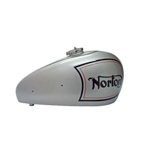 New Norton ES2 Silver Painted Petrol Tank With 2 Side Holes For Knee Pads + Cap