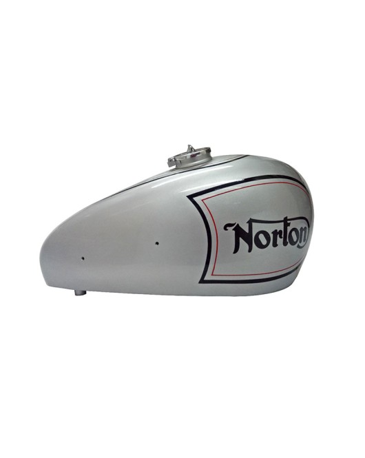 New Norton ES2 Silver Painted Petrol Tank With 2 Side Holes For Knee Pads + Cap