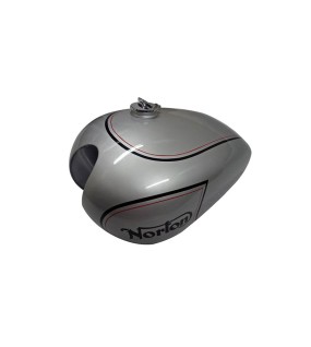 New Norton ES2 Silver Painted Petrol Tank With 2 Side Holes For Knee Pads + Cap